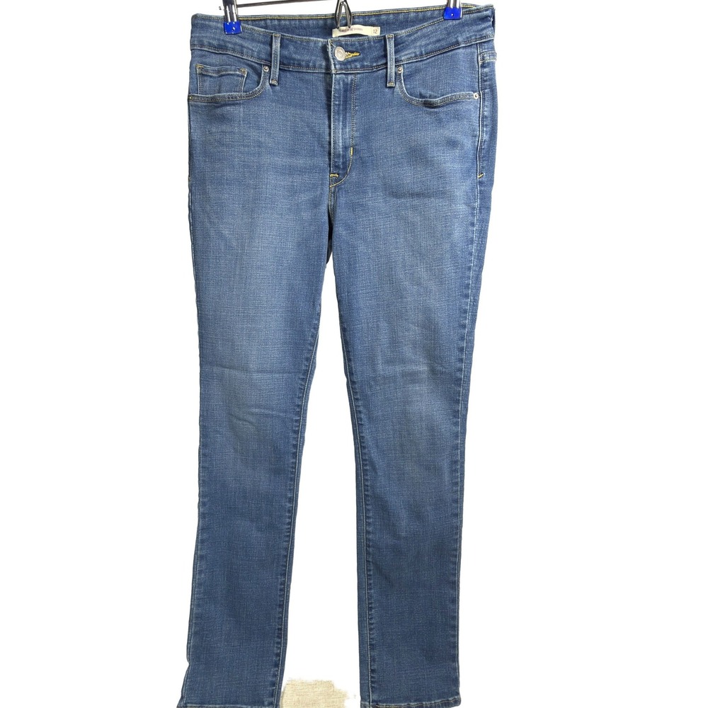 Levi's Mid Rise Skinny Jeans 12 Womens Stretch Denim Medium Wash Blue - Picture 2 of 6